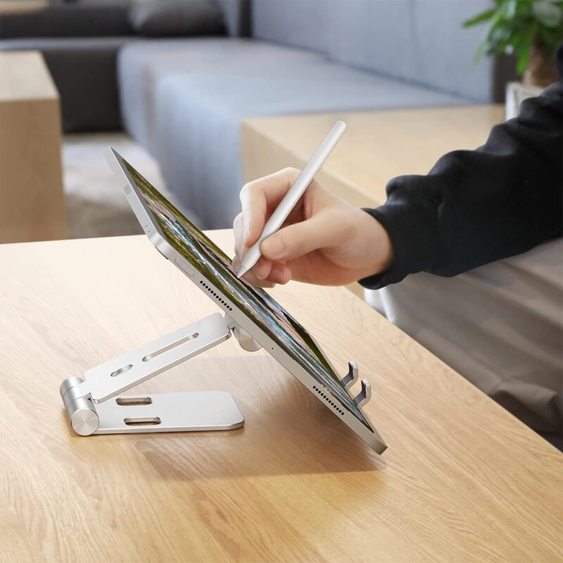 Suporte Ajustável Portátil Omoton C4 p/Smartphone Prata