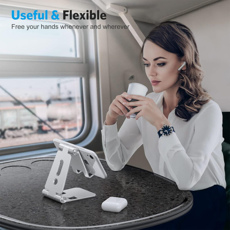 Suporte Ajustável Portátil Omoton C4 p/Smartphone Prata
