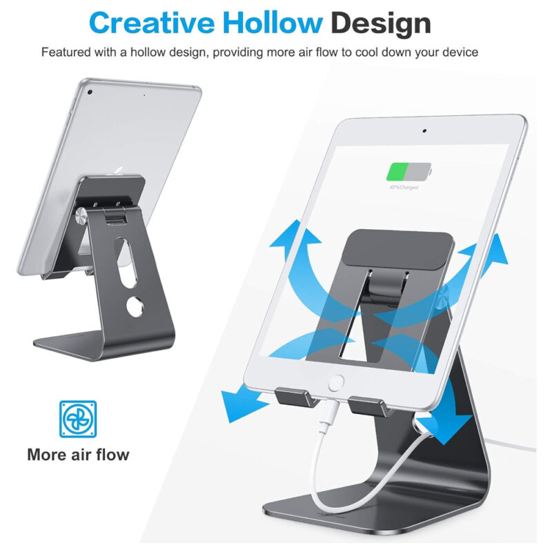 Suporte Mesa Omoton T2 p/Tablet Portátil/Ajustável Preto