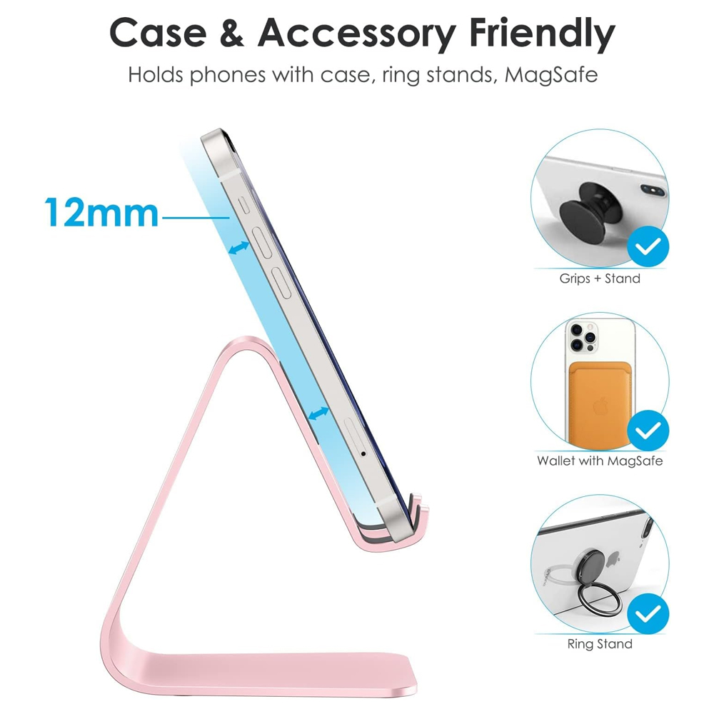 Suporte de Mesa Omoton C1 Smartphone Tela 11" Rose Gold