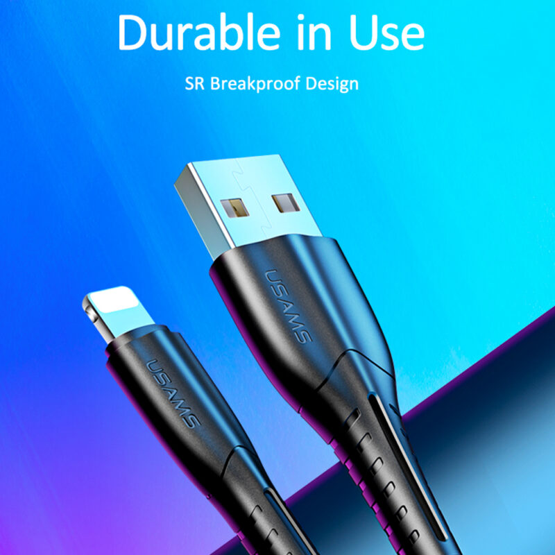 Cabo Usb Usams Usb A pra Lightning Máx. 2A 1 Metro Preto