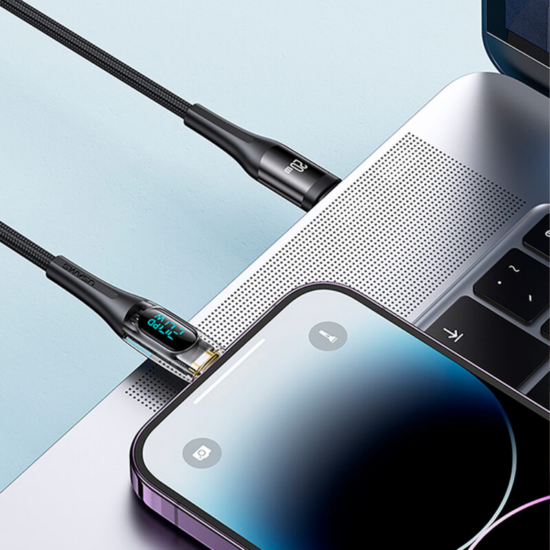 Cabo Usb Usams Usb C pra Lightning Pd 20W 1.2Metro Preto