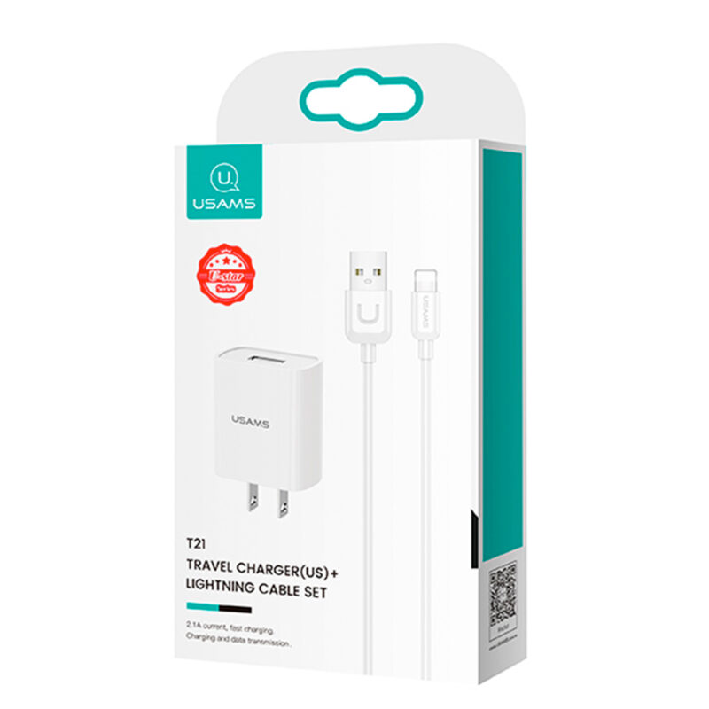 Carregador Parede Usams Usb A + Cabo Usb A/Micro Branco