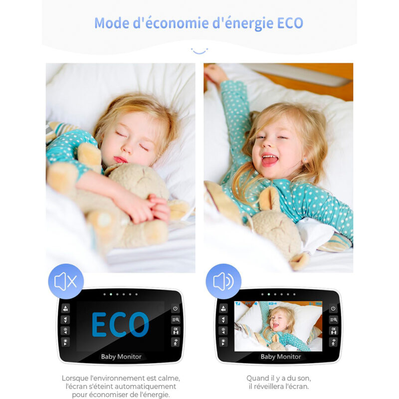 Babá Eletrônica Baby Monitor 4.3” Câmera Sem Fio Branca