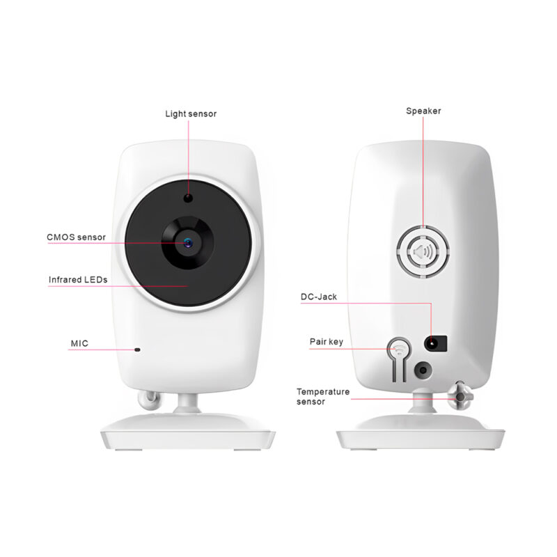 Babá Eletrônica Baby Monitor 4.3” Câmera Sem Fio Branca
