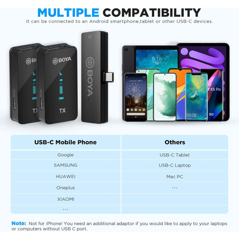 Sistema Microfone Lapela Boya By-xm6-s6 Usb C 2.4G Preto