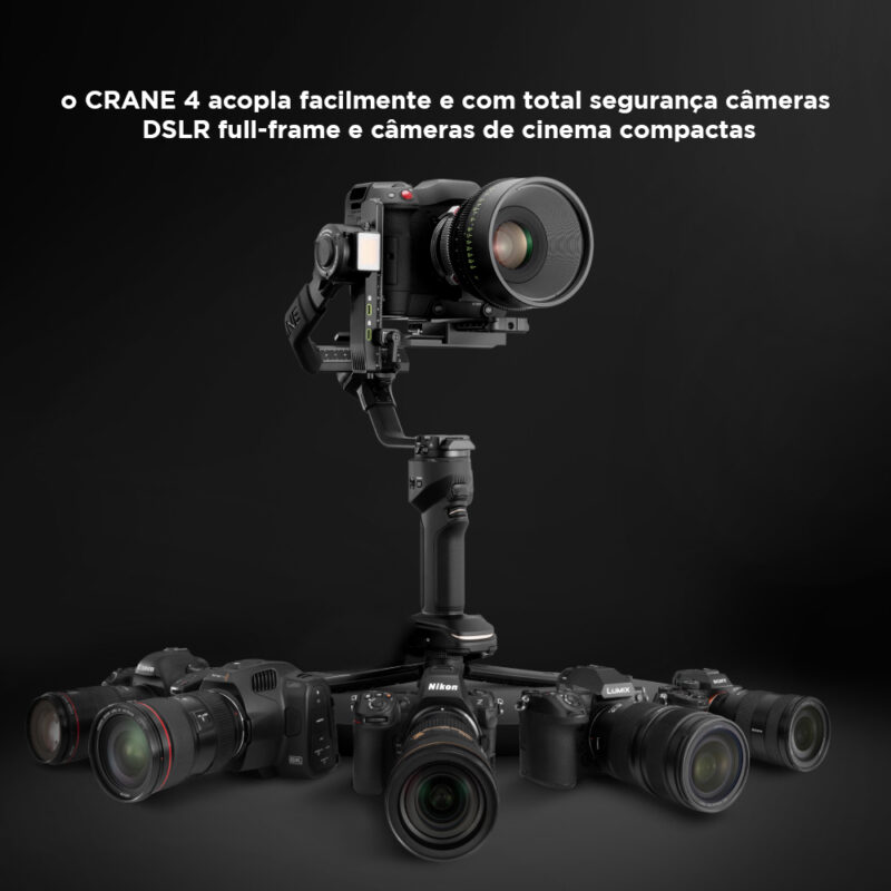 Estabilizador Zhiyun Crane 4 Gimbal Portátil Câmera Preto