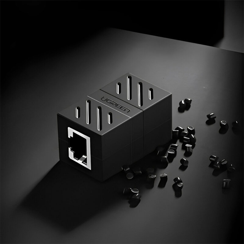 Adaptador Rj45 Ugreen p/ Cabo de Internet 1000Mbps Preto