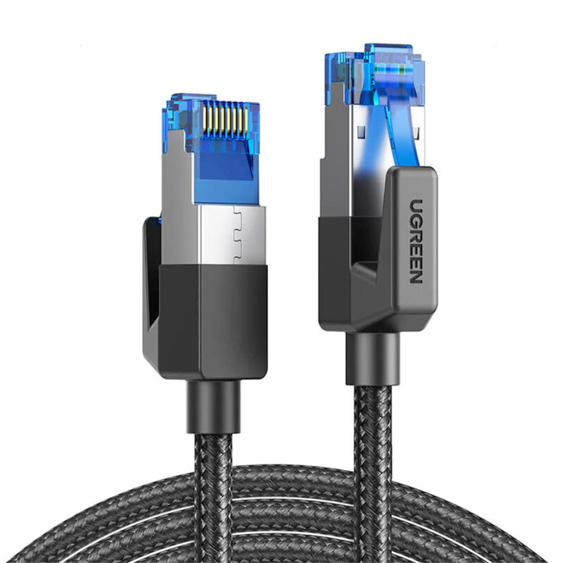 Cabo de Rede Ugreen Cat8 F/FTP Rj45 Ethernet 1 M Preto