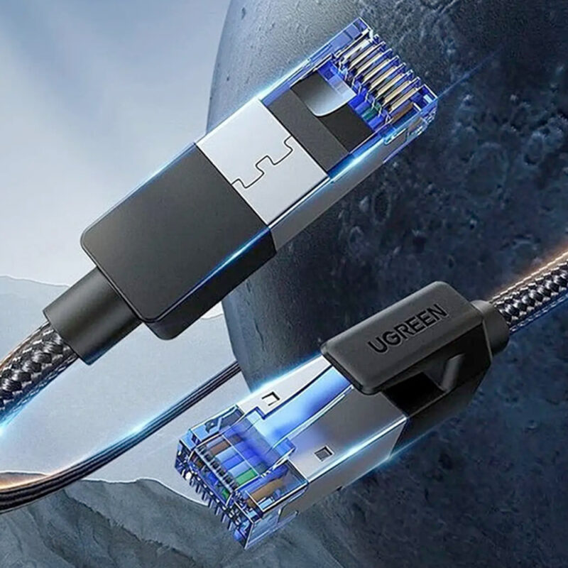 Cabo de Rede Ugreen Cat8 F/FTP Rj45 Ethernet 1 M Preto