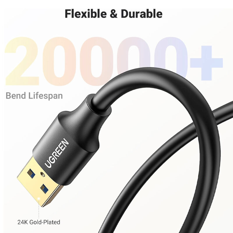 Cabo Usb Ugreen Extensor Usb 3.0 Macho/Fêmea 5 M Preto