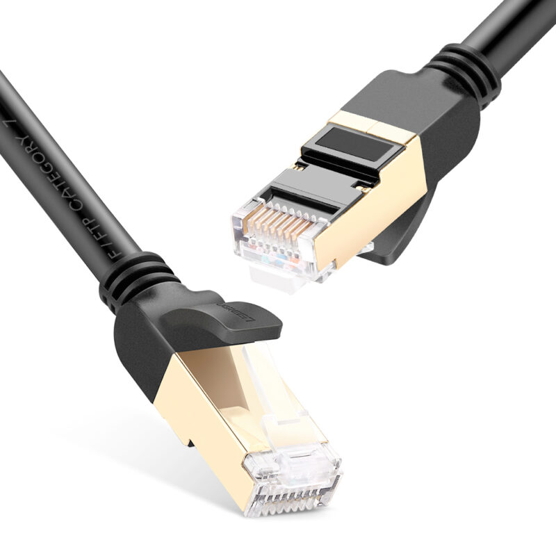 Cabo de Rede Rj45 Ugreen Cat7 F/FTP Ethernet 1 M Preto