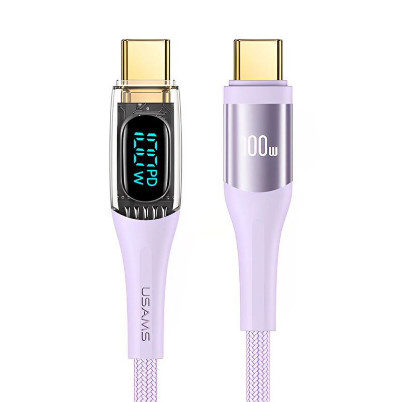 Cabo Usb Usams Tipo C Macho/Macho PD 100W 1.2M Púrpura