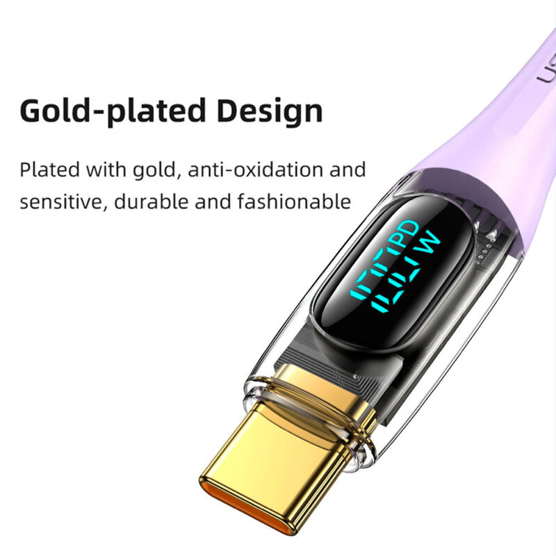 Cabo Usb Usams Tipo C Macho/Macho PD 100W 1.2M Púrpura