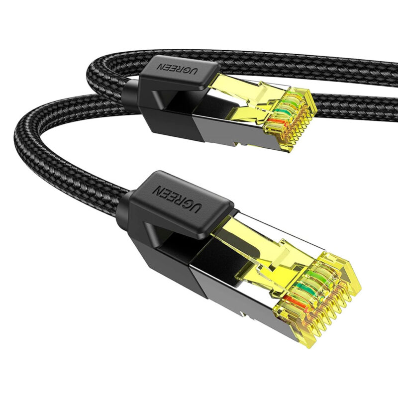 Cabo de Rede Rj45 Ugreen Cat7 F/FTP Macho 2 Metros Preto