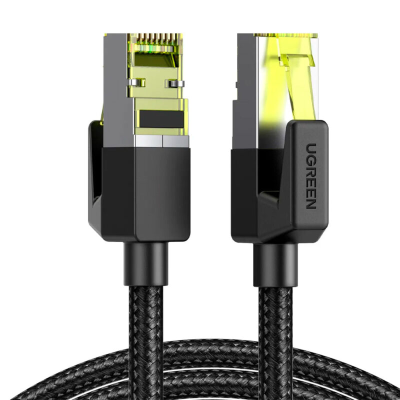 Cabo de Rede Rj45 Ugreen Cat7 F/FTP Macho 1 Metro Preto