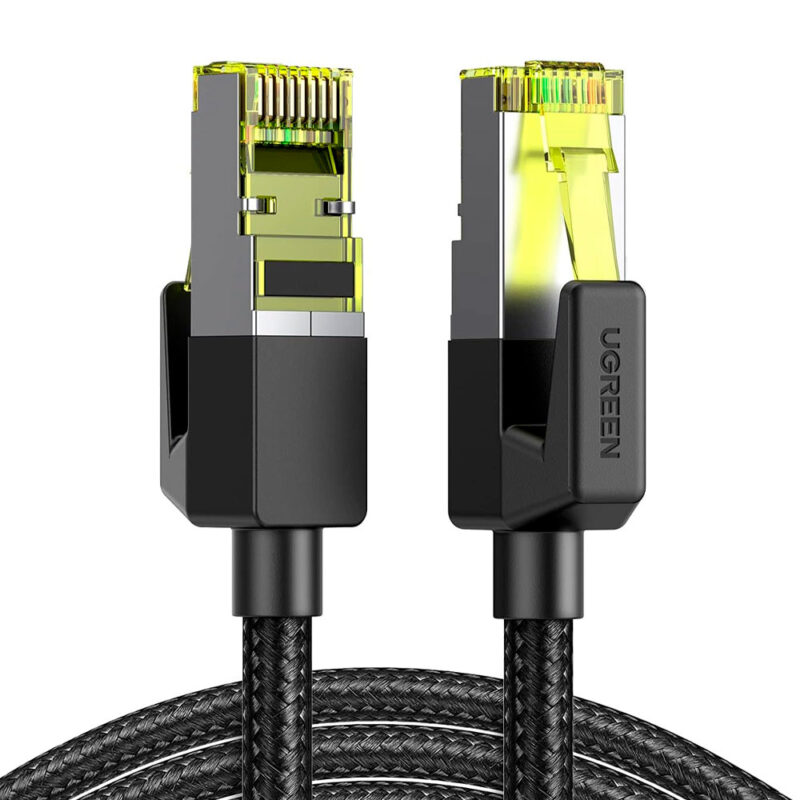 Cabo de Rede Rj45 Ugreen Cat7 F/FTP Macho 5 Metros Preto