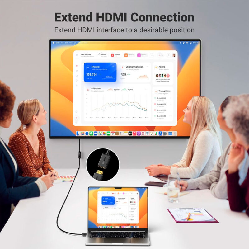 Cabo Hdmi Extensão Ugreen Macho/Fêmea 5 Metros Preto