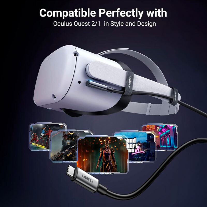 Cabo Angular Ugreen Usb C Cabo Link Headset 5Metro Preto