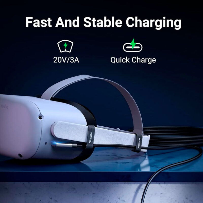 Cabo Angular Ugreen Usb C Cabo Link Headset 5Metro Preto