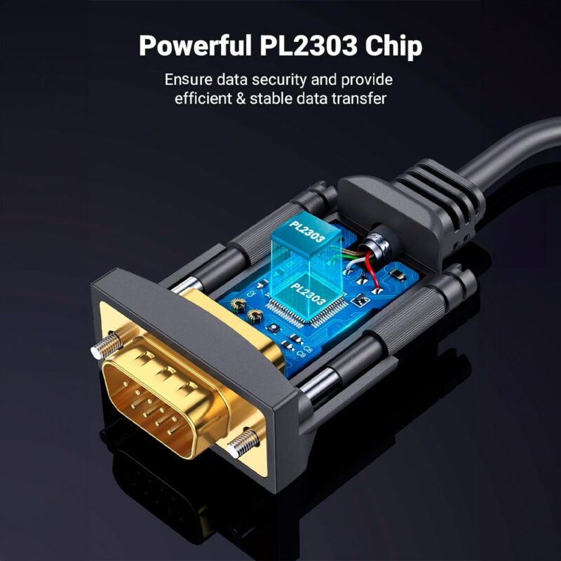Cabo Adaptador Ugreen Usb A p/DB9 RS-232 Macho 3M Preto