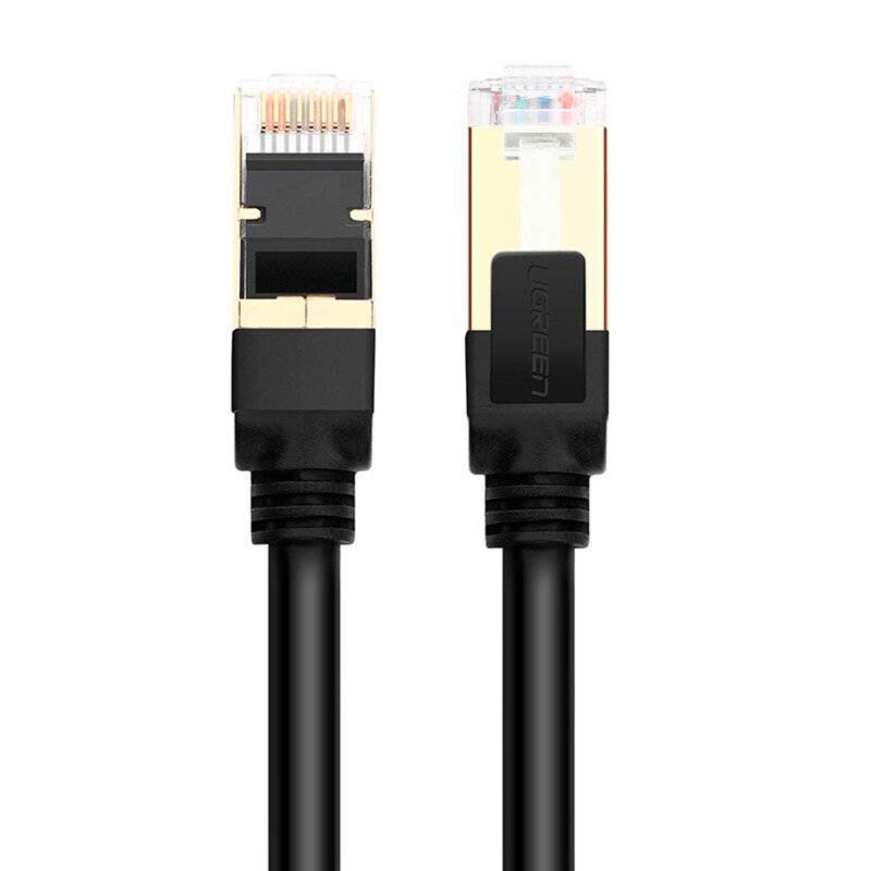 Cabo de Rede Rj45 Ugreen Cat7 F/FTP Macho 2 Metros Preto