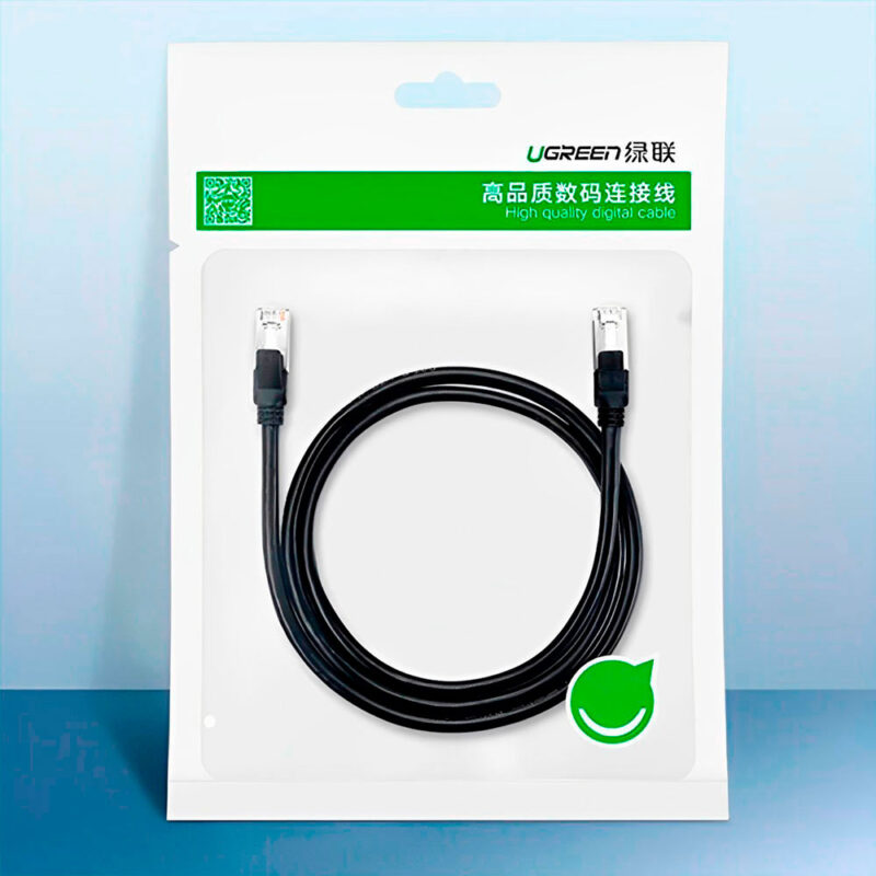 Cabo de Rede Rj45 Ugreen Cat6 UTP Macho 2 Metros Preto