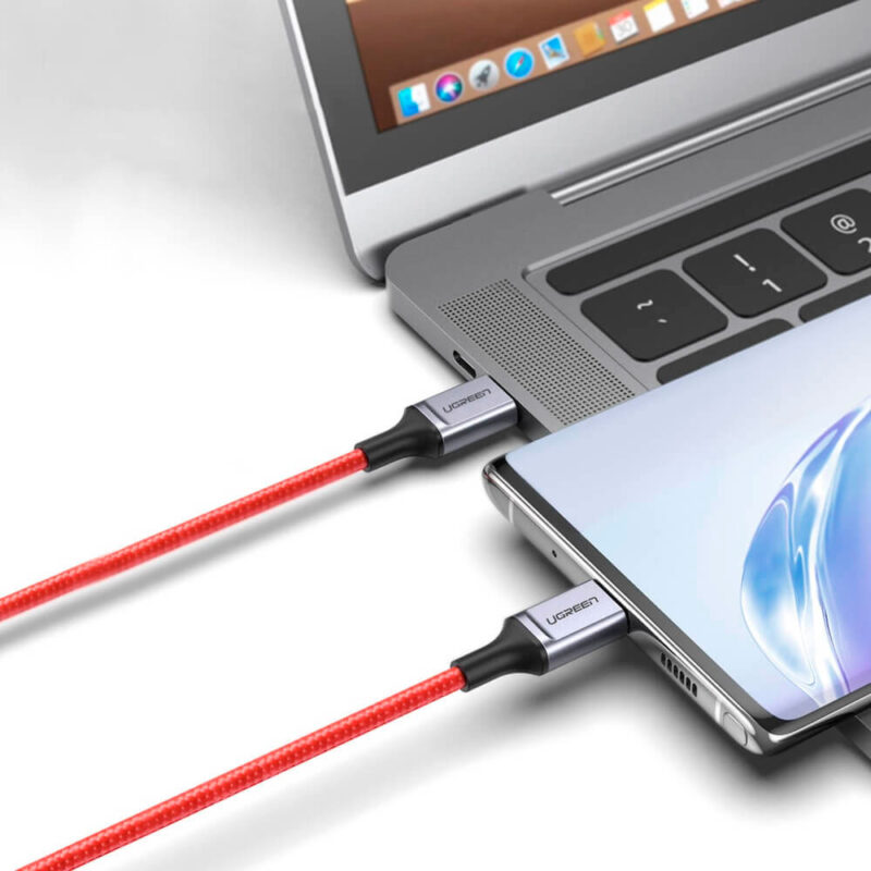 Cabo Usb Ugreen Usb Tipo C 2.0 Macho 3A 1 Metro Vermelho