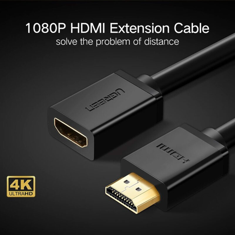 Cabo Hdmi Ugreen Vídeo 1080p Macho/Fêmea 3 Metros Preto