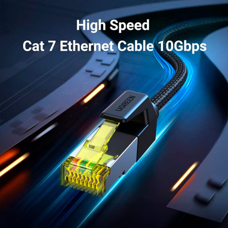 Cabo de Rede Rj45 Ugreen Cat7 F/FTP Macho 3 Metros Preto