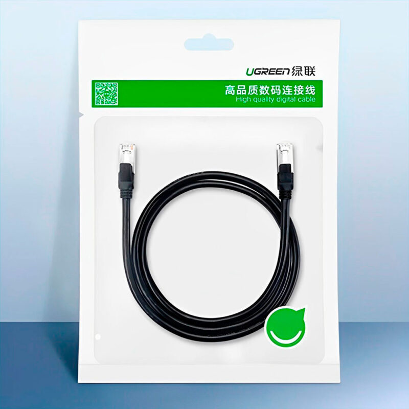 Cabo de Rede Rj45 Ugreen Cat6 UTP Macho 0.5 Metro Preto