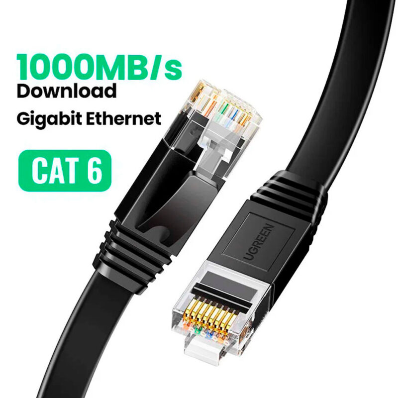 Cabo de Rede Rj45 Ugreen Cat6 UTP Macho 5 Metros Preto