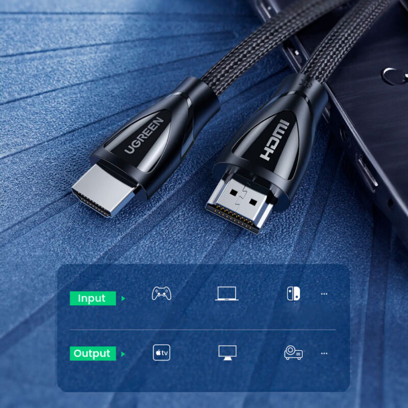 Cabo de Vídeo HDMI 2.1 Ugreen Macho/Macho 3 Metros Preto