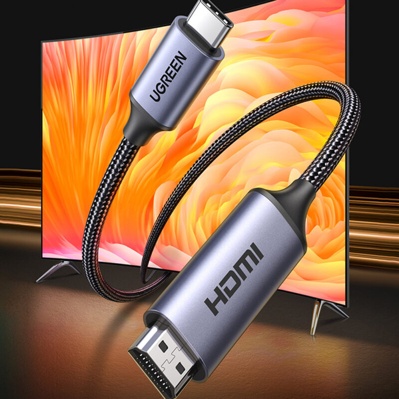 Cabo Usb C p/Hdmi Ugreen Macho/Macho 8K-60Hz 1.5M Preto