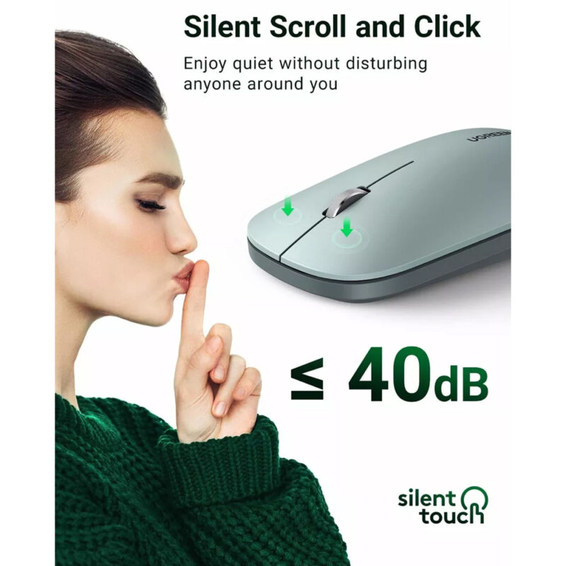 Mouse Sem Fio Ugreen Sensor 4000dpi 2,4GHz Verde