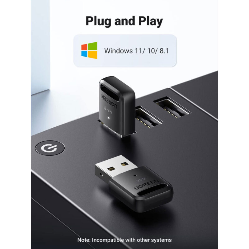 Adaptador Bluetooth 5.3 Ugreen Plug Usb A Macho Preto