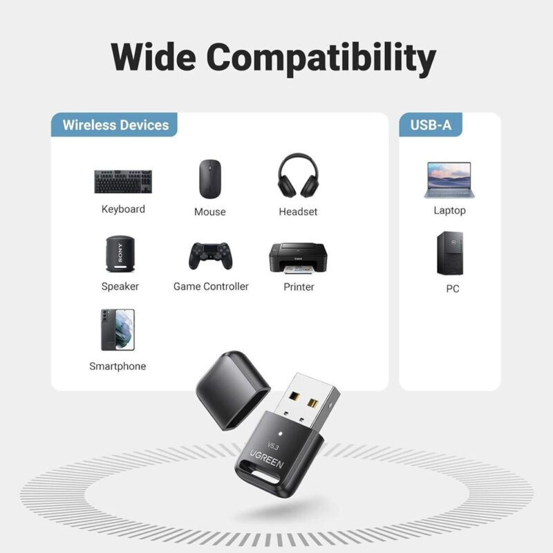 Adaptador Bluetooth 5.3 Ugreen Plug Usb A Macho Preto