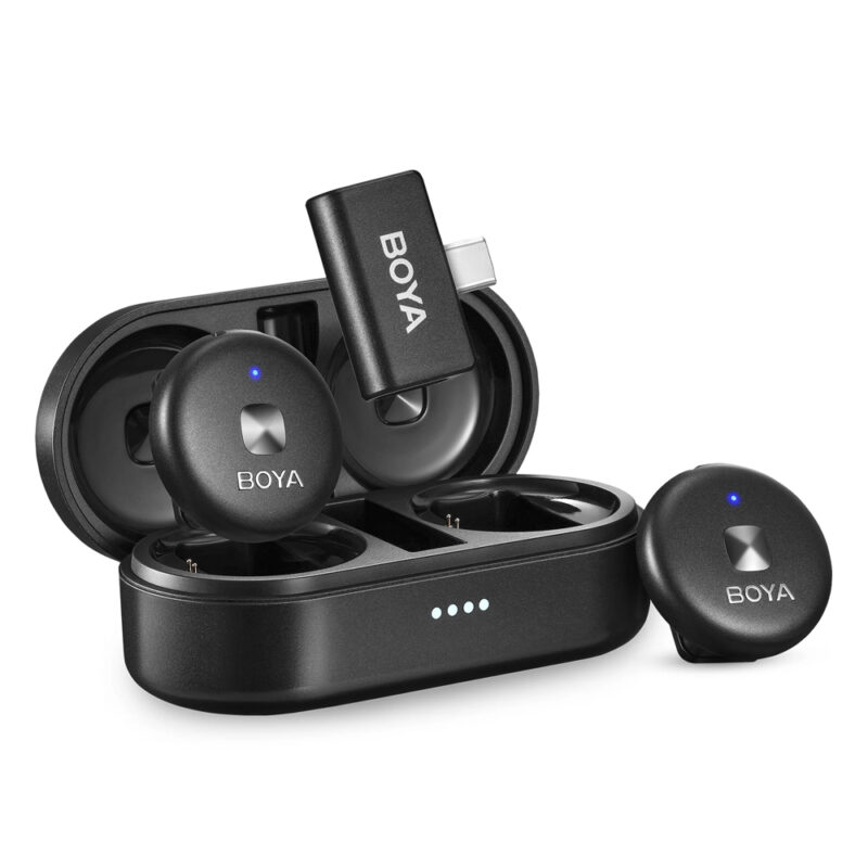 Sistema Microfone de Lapela Boya Omic-U Usb Tipo C Preto