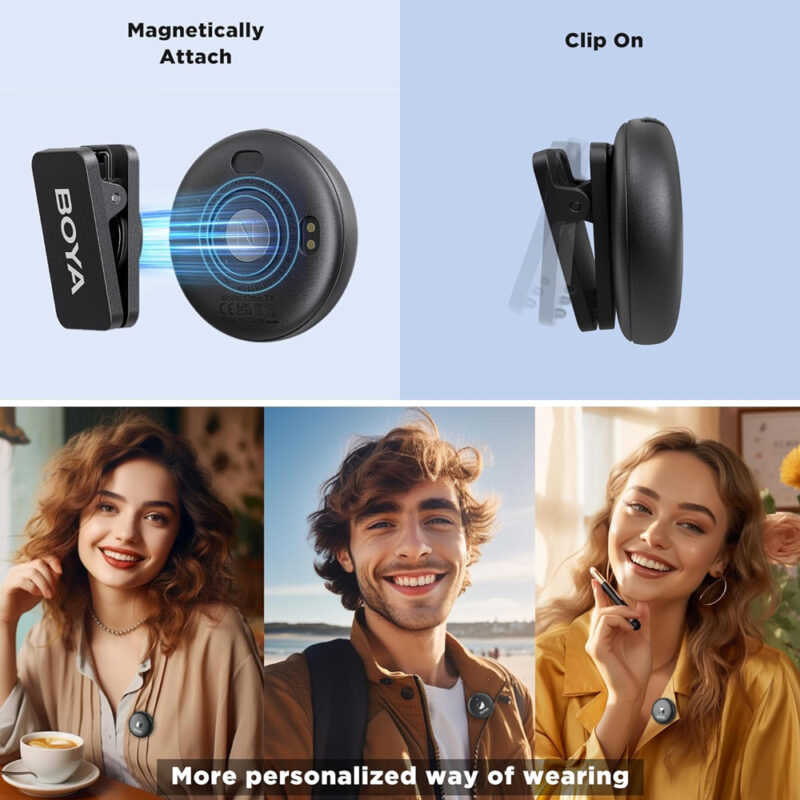 Sistema Microfone de Lapela Boya Omic-U Usb Tipo C Preto
