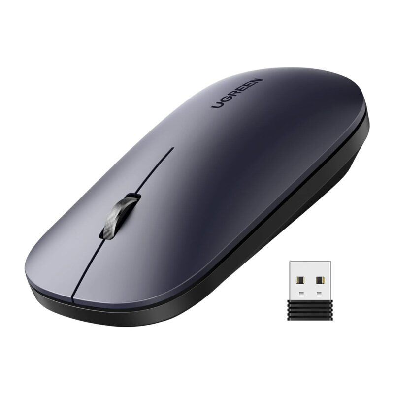 Mouse Sem Fio Ugreen 4000dpi 2,4Gz Cinza Preto