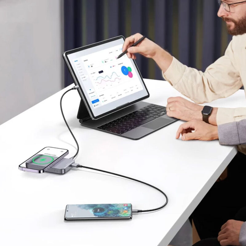 Carregador Sem Fio Ugreen 10000mAh 20W Power Bank Cinza