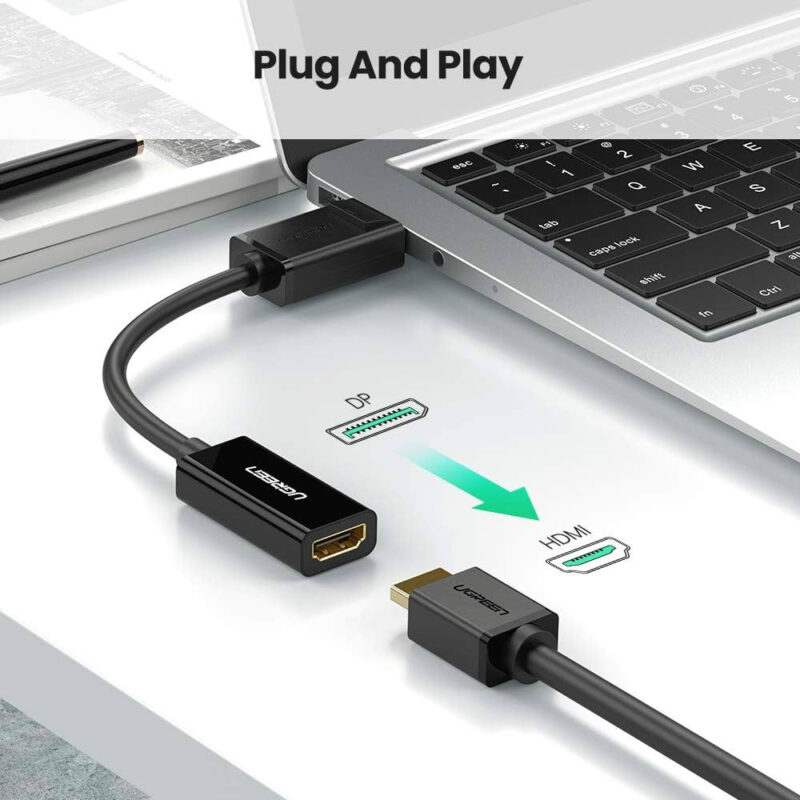 Adaptador Vídeo Ugreen DisplayPort p/Hdmi 4k Fêmea Preto