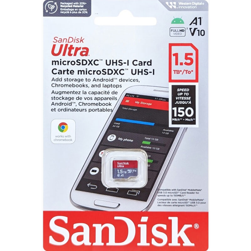 Cartão de Memória Sandisk 1.5Tb Micro Sd Ultra 150Mbs