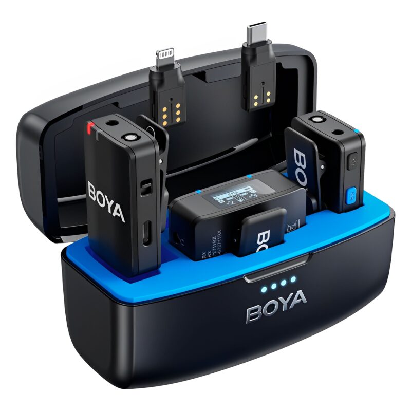 Sistema Microfone Lapela BoyaMic Câmera Android Ios Preto