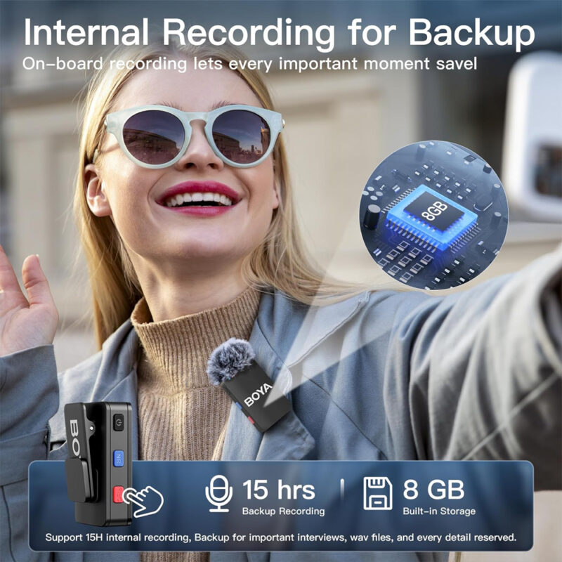 Sistema Microfone Lapela BoyaMic Câmera Android Ios Preto