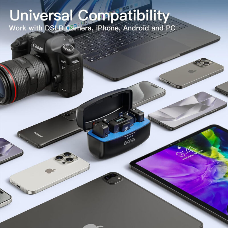 Sistema Microfone Lapela BoyaMic Câmera Android Ios Preto