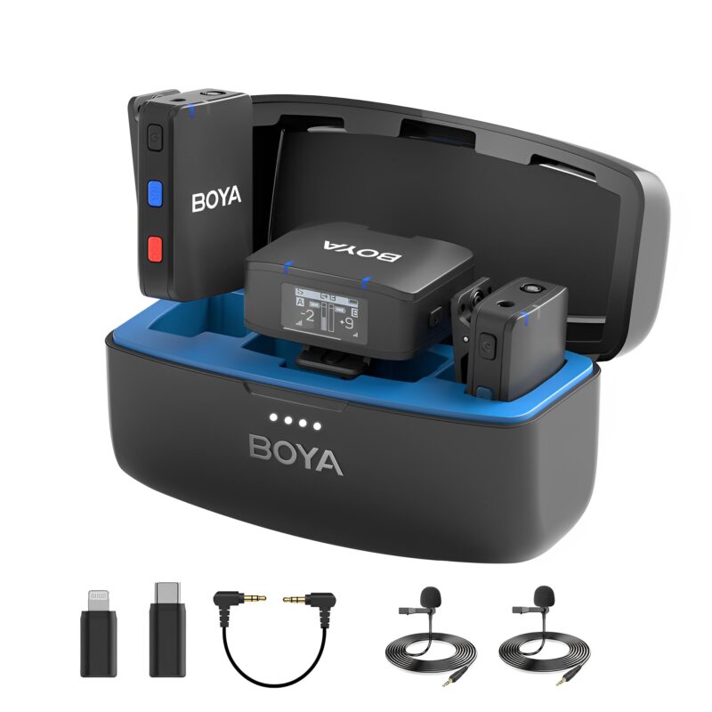 Sistema Microfone Lapela BoyaMic Câmera Android Ios Preto
