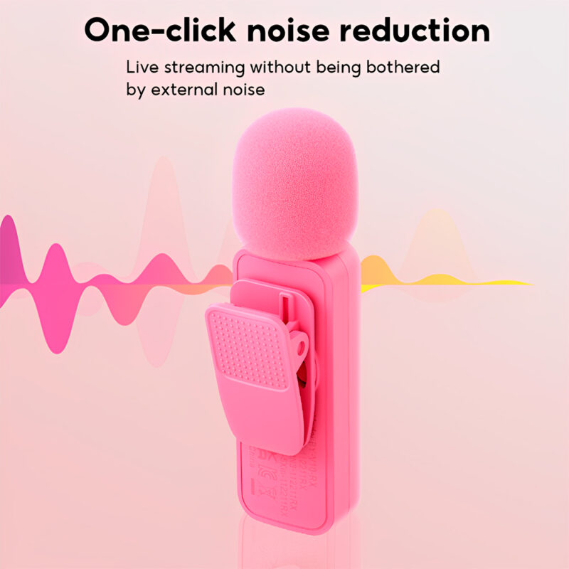 Microfone Lapela Boya By-v20 p/iPhone 15 e Android Rosa