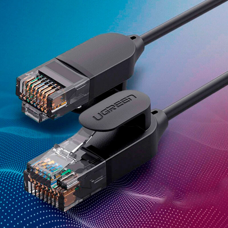 Cabo de Rede Ugreen Cat6A Utp Ethernet Rj45 3Metro Preto