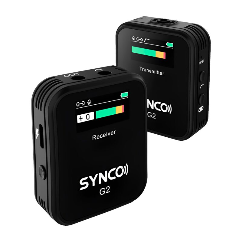 Microfone Lapela 2.4G Synco G2a1 p/Câmera Celular Preto
